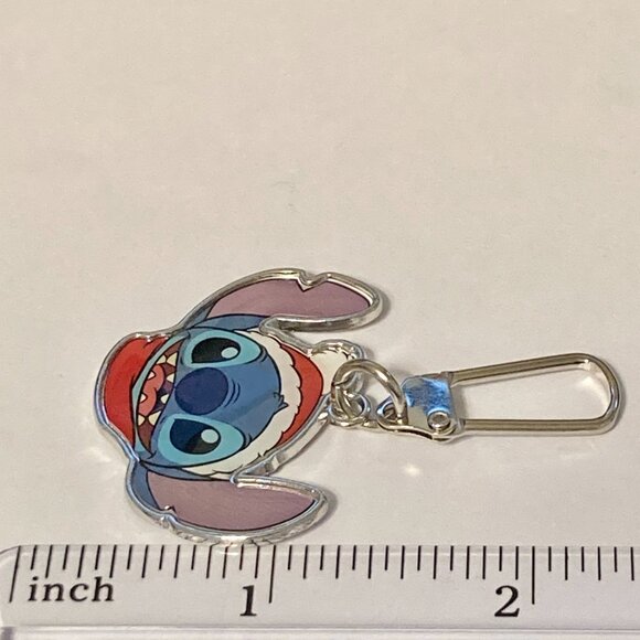 Vintage Disney Lilo & Stitch Zipper Pull Purse Bag Christmas Santa Hat Charm  ch - Picture 9 of 9